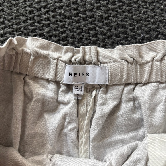 Reiss Lacey Linen Blend Pull On Shorts in Gray Size 4 - Picture 9 of 13